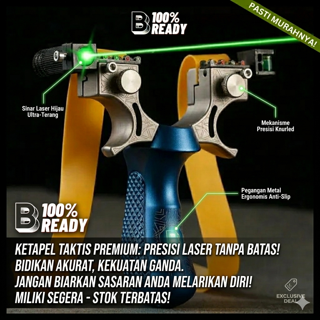 PAKET TERMURAH TERLENGKAP KETAPEL LASER SLINGSHOT