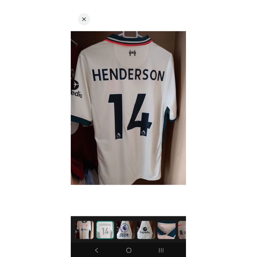 (pre-loved) Nike Liverpool 2021-2022 away jersey Henderson #14 size S premier league patch