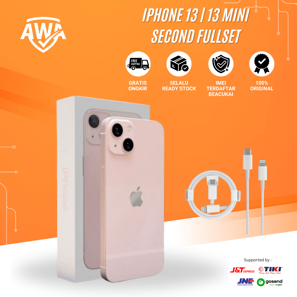 Second iPhone 13 Mini / 13 128GB 256GB 512GB Pink / Blue / Starlight / Red / Midnight Bekas Second O