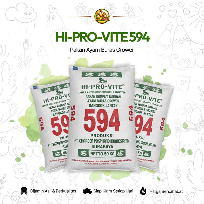 HI-PRO-VITE 594 Crumble | Pakan Ayam Buras / Kampung / Bangkok | 20KG - 50 KG | PakanAyamCom