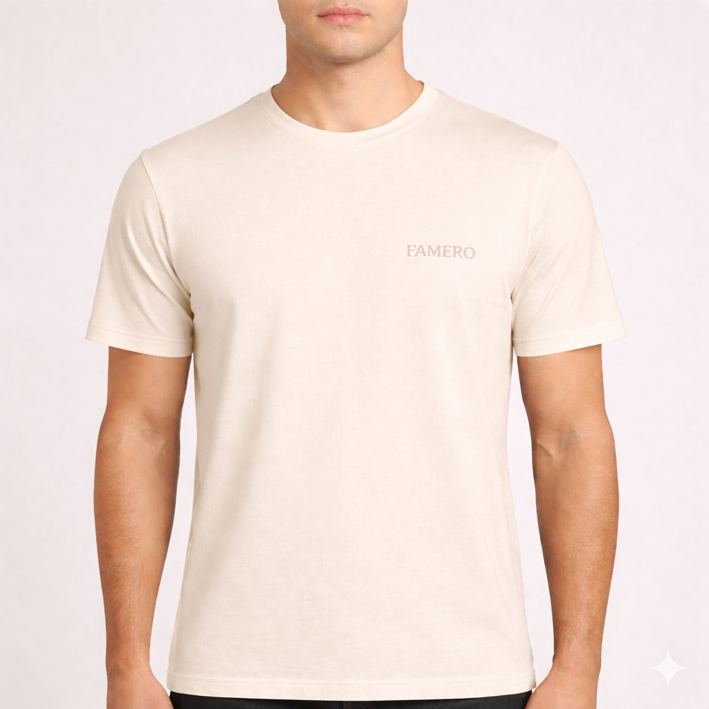FAMERO - Kaos Polos Distro Pria Polos - Warna Cream
