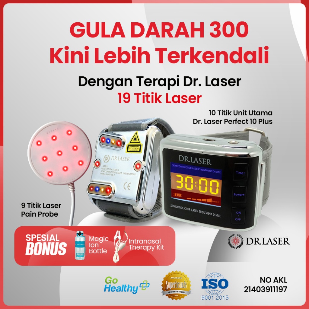 DR LASER PERFECT 10 PLUS - 19 TITIK LASER TERAPI MEMBANTU MENURUNKAN GULA DARAH