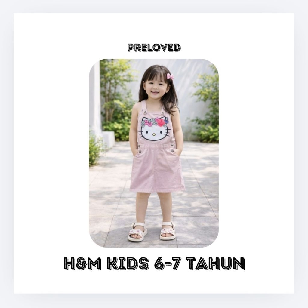 H&M KIDS / OVERALL ROK ANAK PEREMPUAN USIA 6-7 TAHUN / OVERALL H&M KIDS / OVERALL HELLO KITTY DRESS 