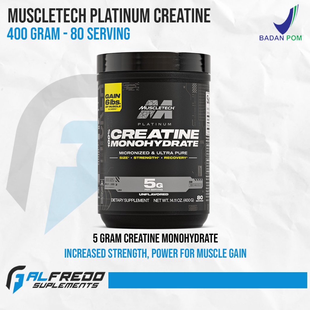 Muscletech Platinum creatine 400 gram BPOM Creatine Monohydrate Powder