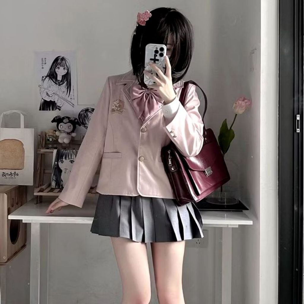 setelan blazer pink sailor uniform seifuku