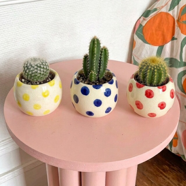 Pot keramik motif - Pot keramik bulat - Pot kaktus - Pot sukulen - Pot bonsai - Pot Keramik - Pot po