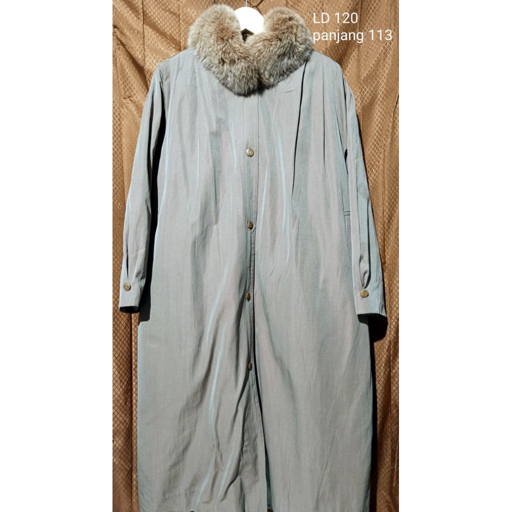 long coat bulu rubah long coat winter olive long coat bulu long coat bulu asli long coat bulas jaket