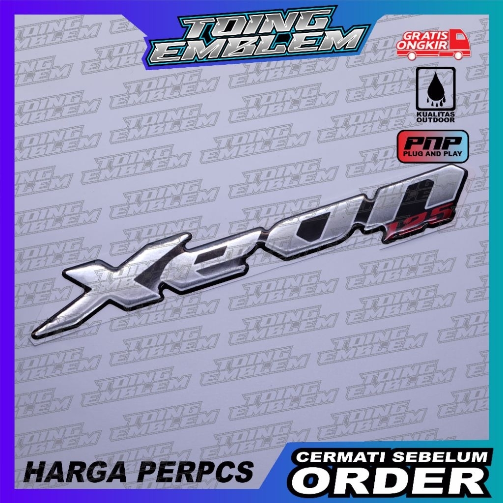 Emblem yamaha xeon / emblem timbul yamaha xeon / emblem titanium xeon / stiker logo yamaha xeon - SI
