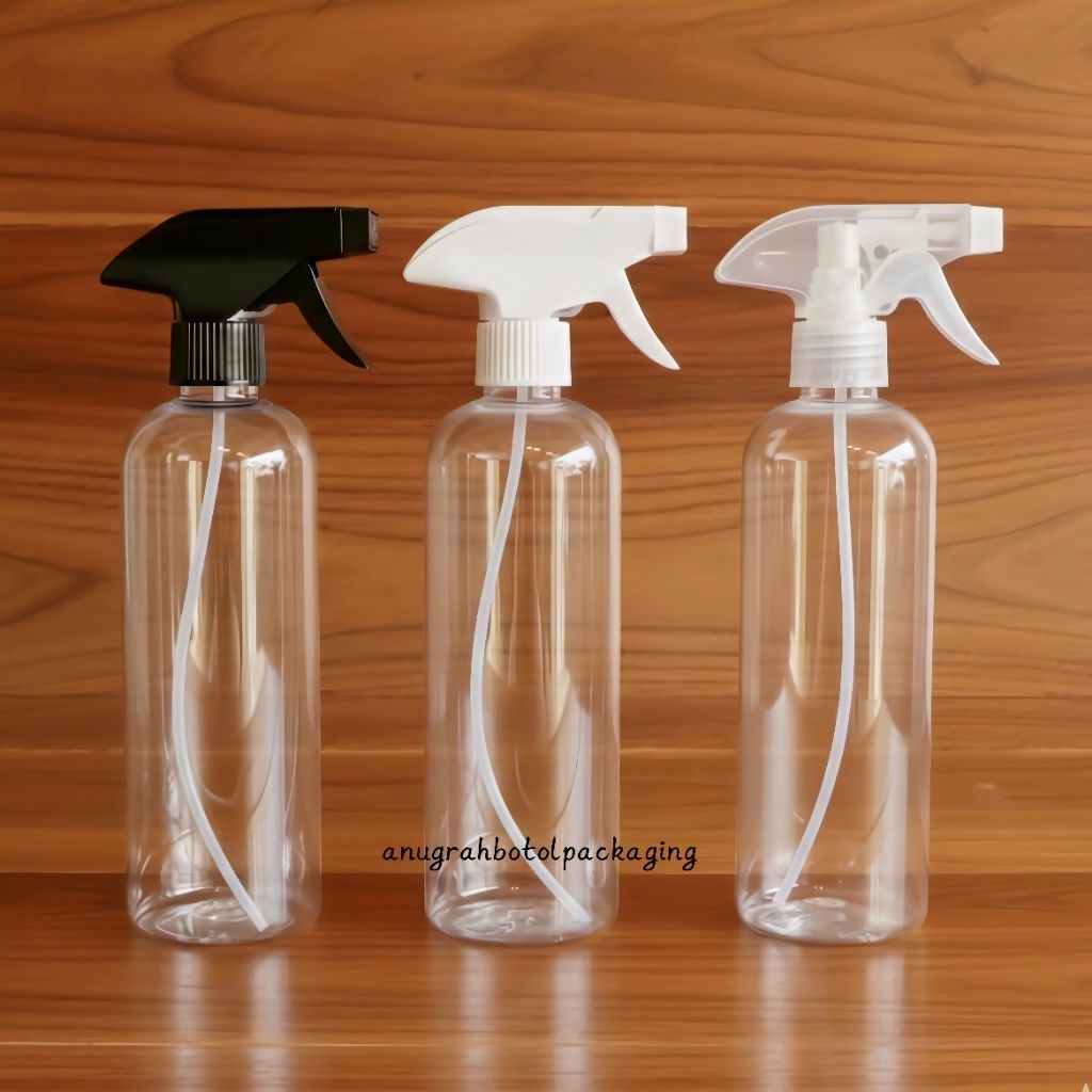 Botol  kispray 500ml Bening plastik / botol Kispray Tutup Kispray hitam