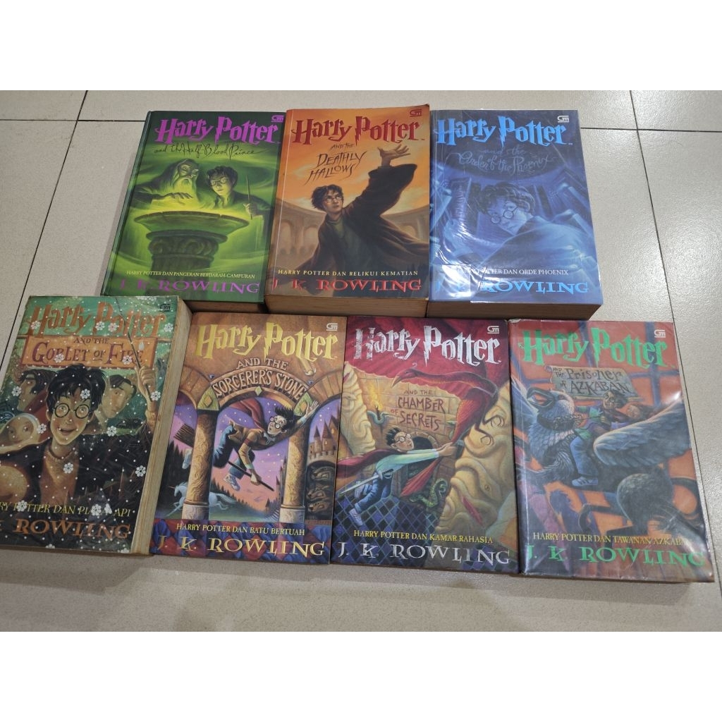 Harry Potter ORIGINAL novel Set 1 2 3 4 5 6 7 sc soft cover hc hard bekas preloved fantasi fiksi ori