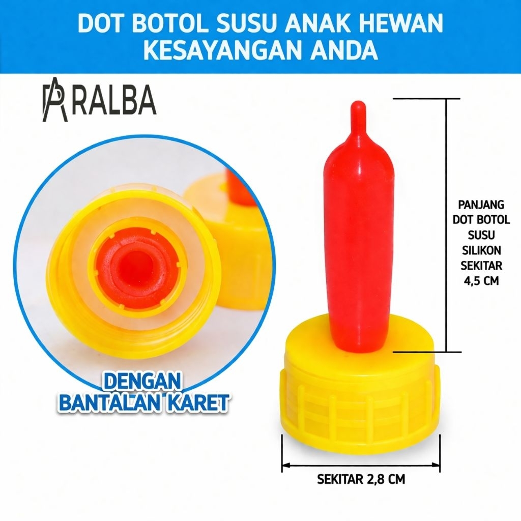 DOT KAMBING CEMPE NIPPLE DOT SUSU KUCING BAHAN SILIKON ELASTIS
