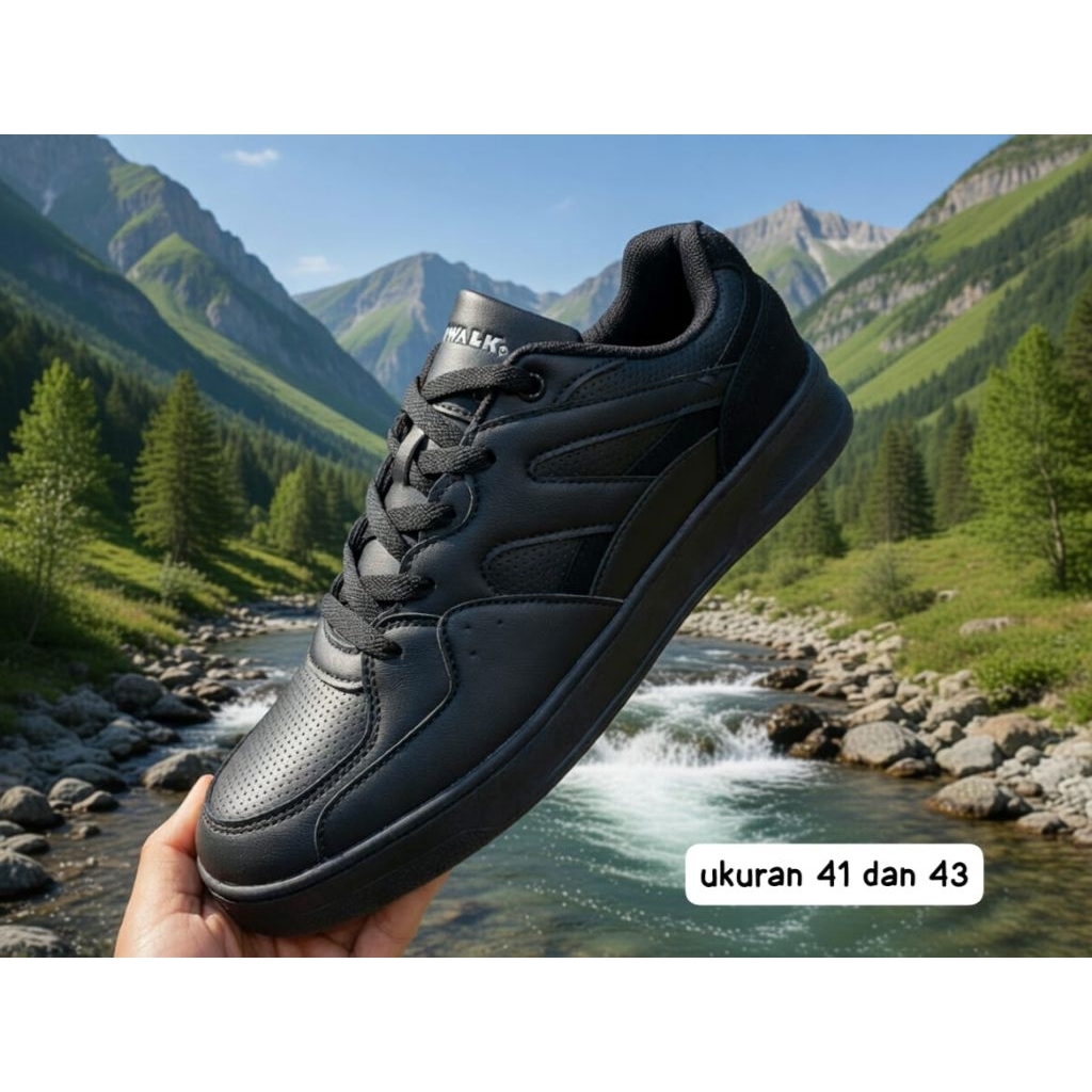sepatu sekolah branded airwalk hitam polos original