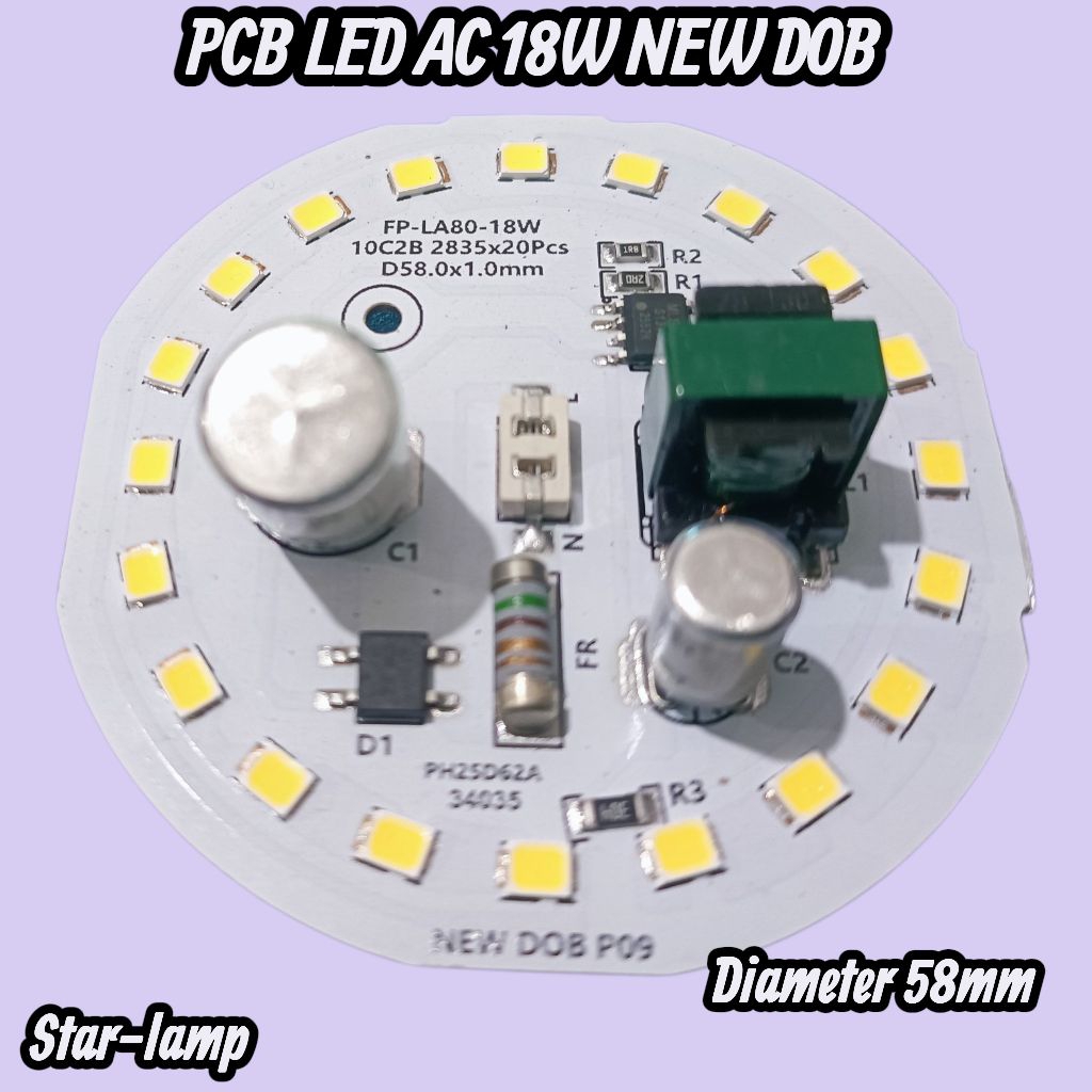 PCB LED AC NEW DOB 18w