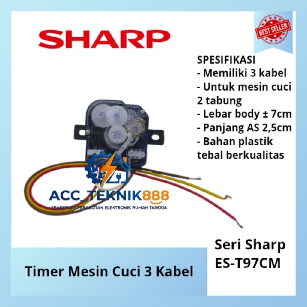 Timer Mesin Cuci 3 Kabel Sharp | ES-T97CM Mesin Cuci 2 Tabung