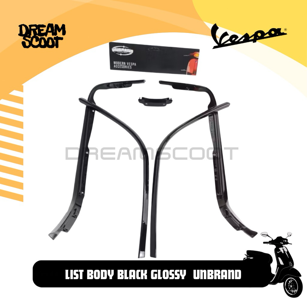 List Body Unbrand Black Glossy Full Set Vespa Sprint Vespa Primavera List Body vespa List Body Black