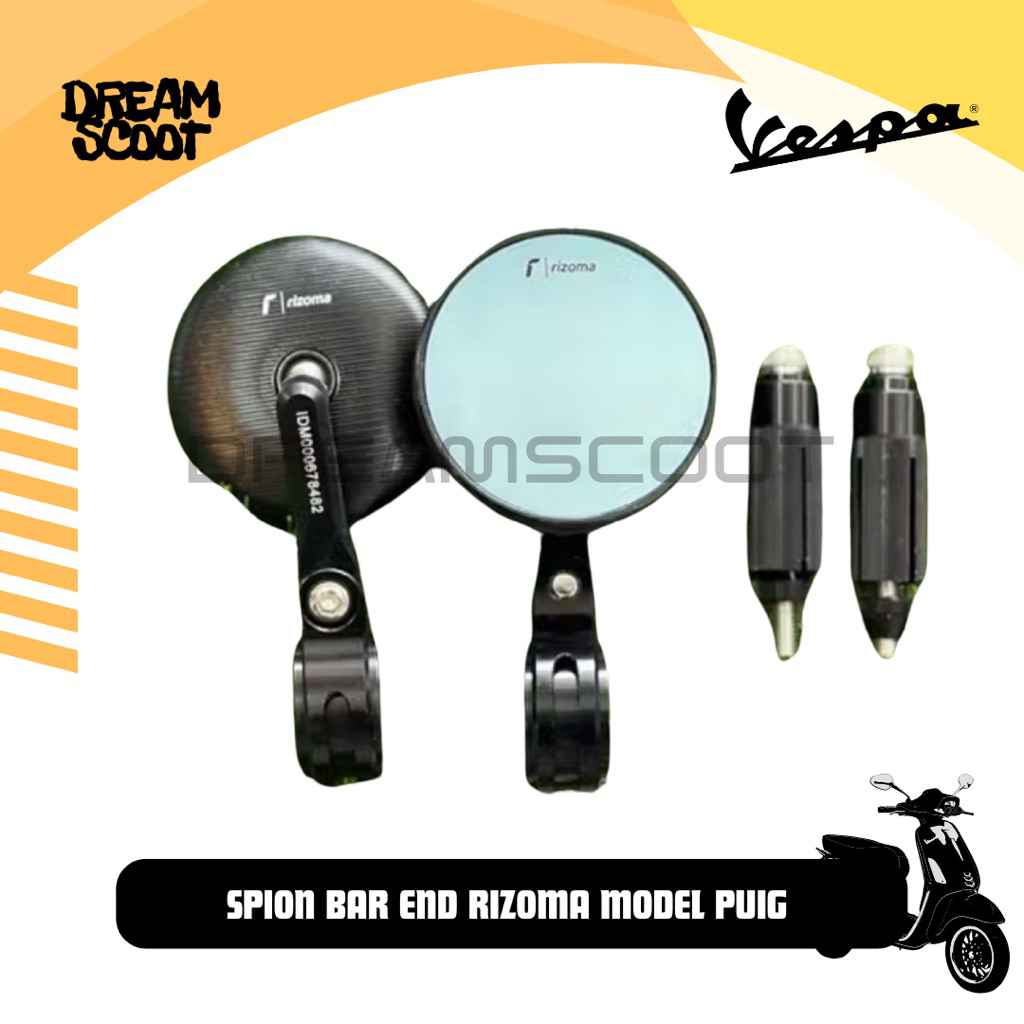 Spion Barend Rizoma Black model puig Vespa Matic Vespa Sprint Vespa Primavera Vespa S Vespa Lx Vespa