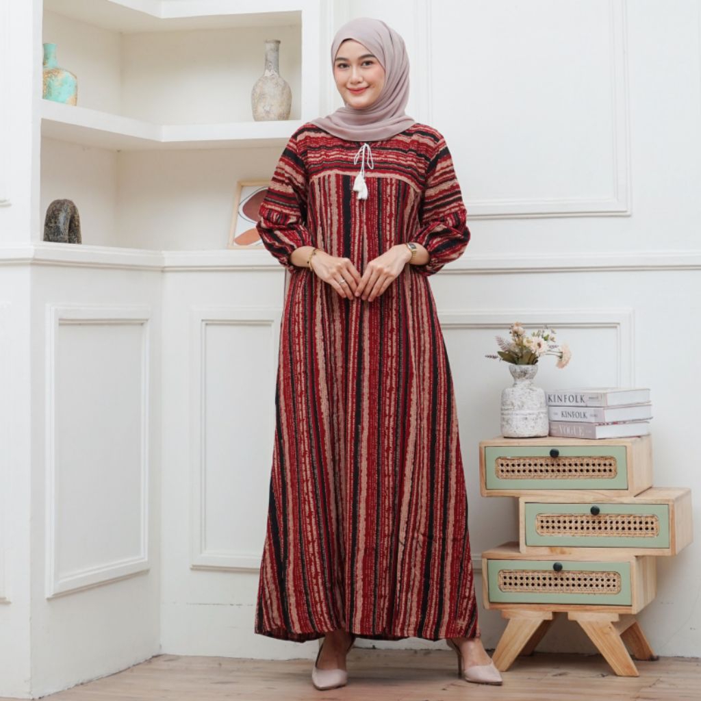 gamis tansel wanita muslim terbaru dress bahan rayon premium ld 115