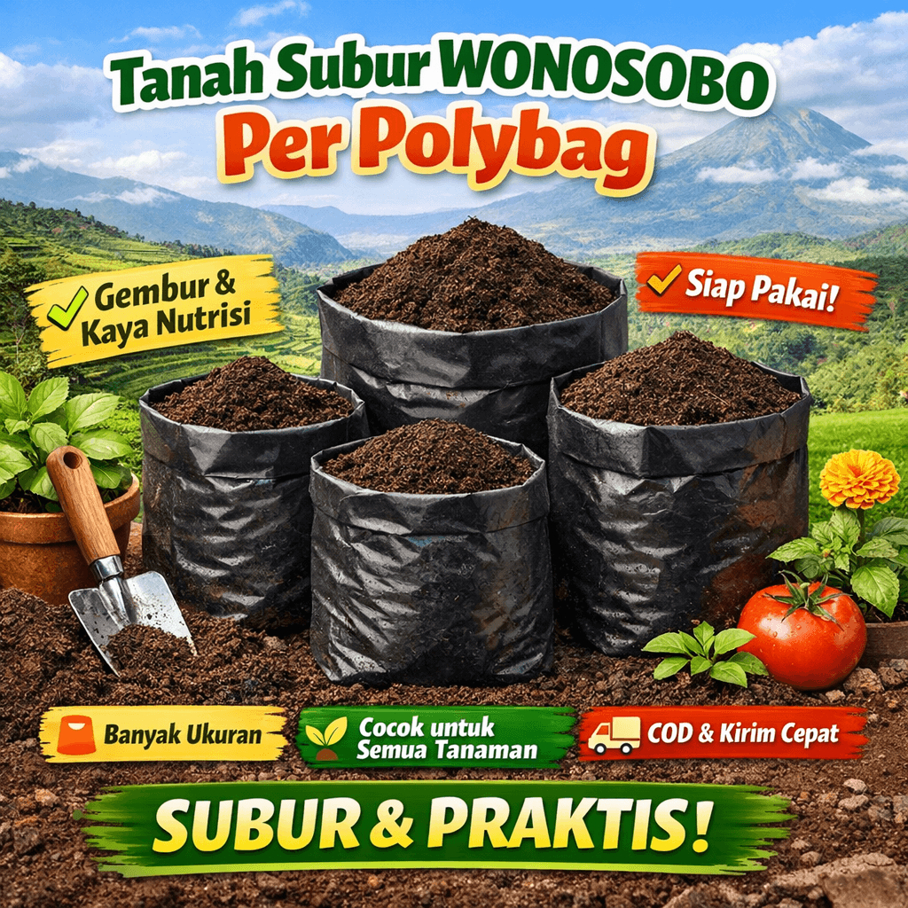 Tanah Subur Wonosobo per Polybag – Siap Tanam, Gembur & Kaya Nutrisi