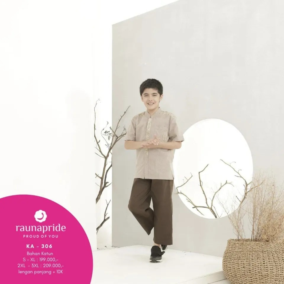 New Arrival Gamis Sarimbit Keluarga Rauna 307 Coklat