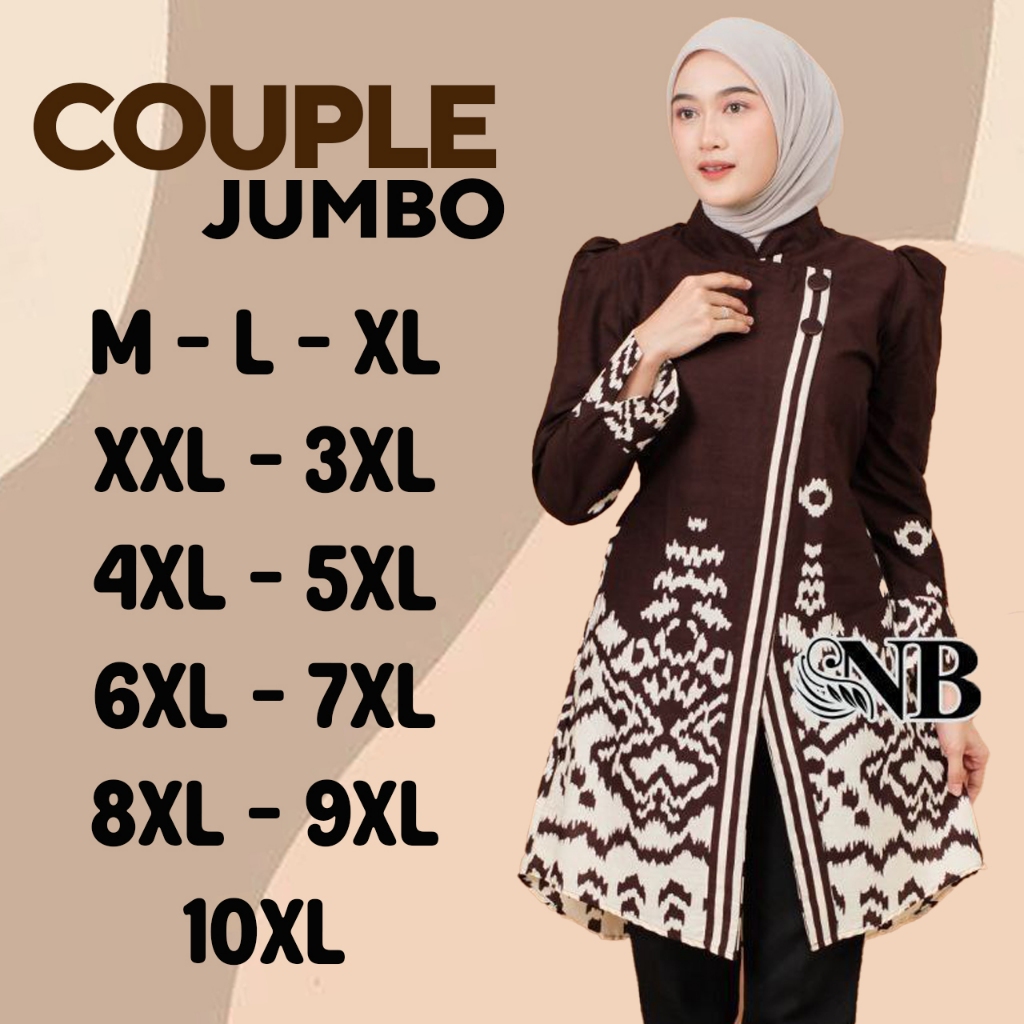 Couple Jumbo - Batik Couple Moderen - Blus Wanita Ukuran Jumbo - Couple Wanita - Batik Atasan Kantor
