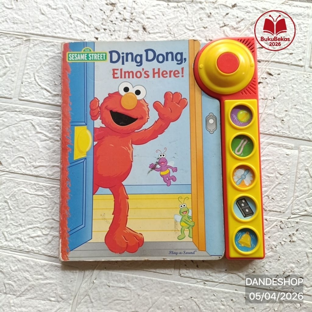 SESAME STREET Ding Dong, Elmo's Here Play a Sound Board Book - Buku Cerita Anak BAHASA INGGRIS Bekas