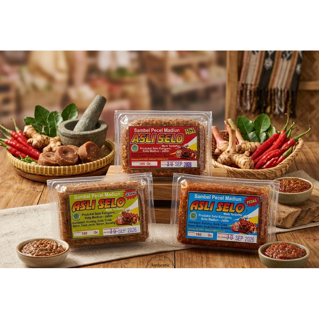 Sambel Pecel Asli Selo Madiun LEGENDARIS Bumbu Pecel Instan 180 Gram Pecel Pedas