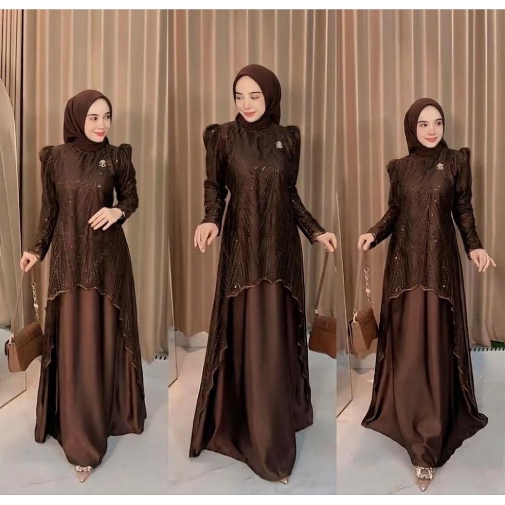 Nadiva Dres Gamis Pesta Bini Orang Baju Remaja Muslim Wanita  Mewah Cantik Model Trend Terbaru 2026