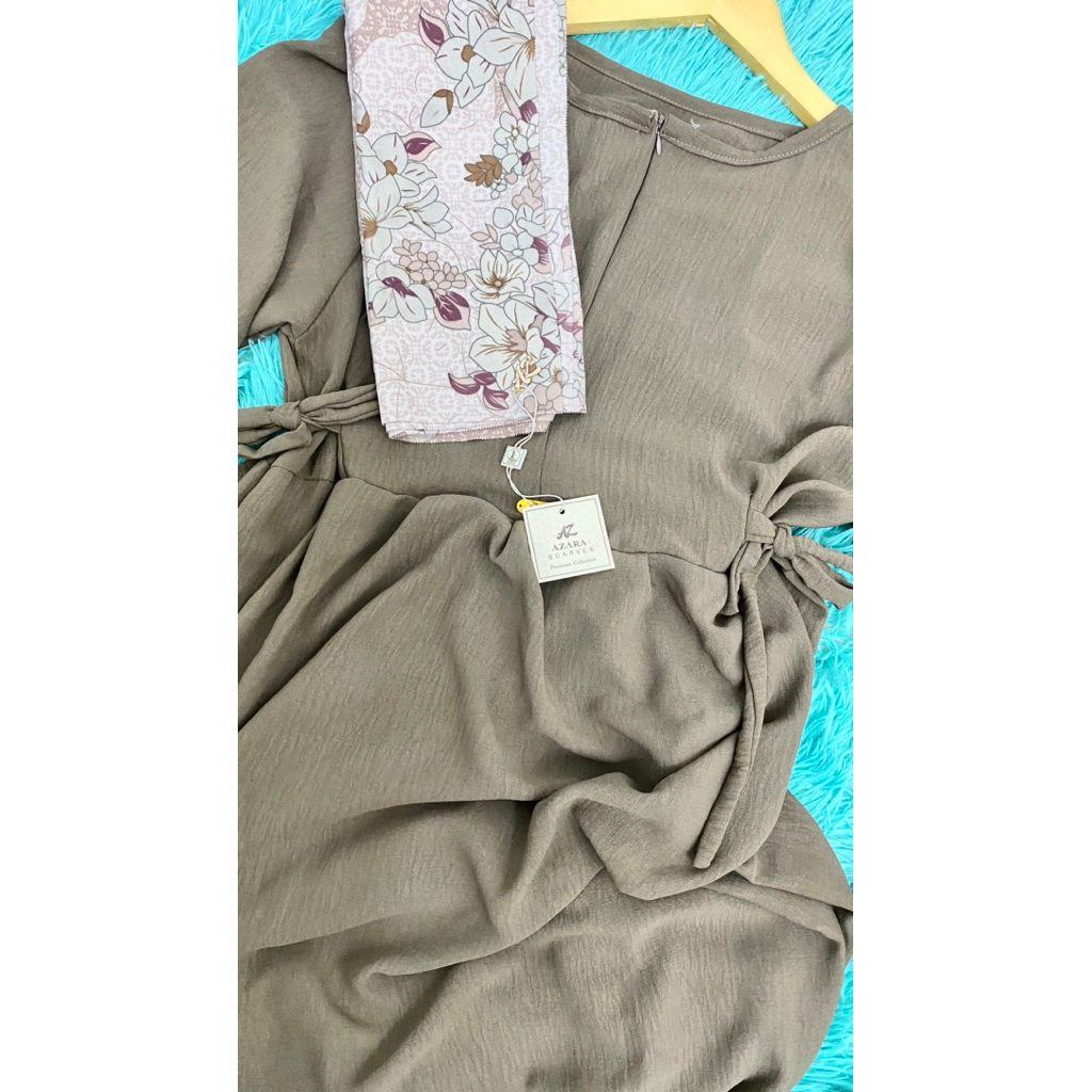 GAMIS ALMIRA DRESS CHIBI CRINCLE AIRFLOW (free hijab)