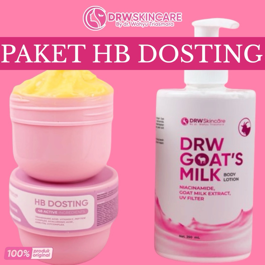 DRW Skincare Paket HB Dosting Pencerah Kulit Lotion Mencerahkan Kulit 3x lebih Cepat Body Lotion Dos
