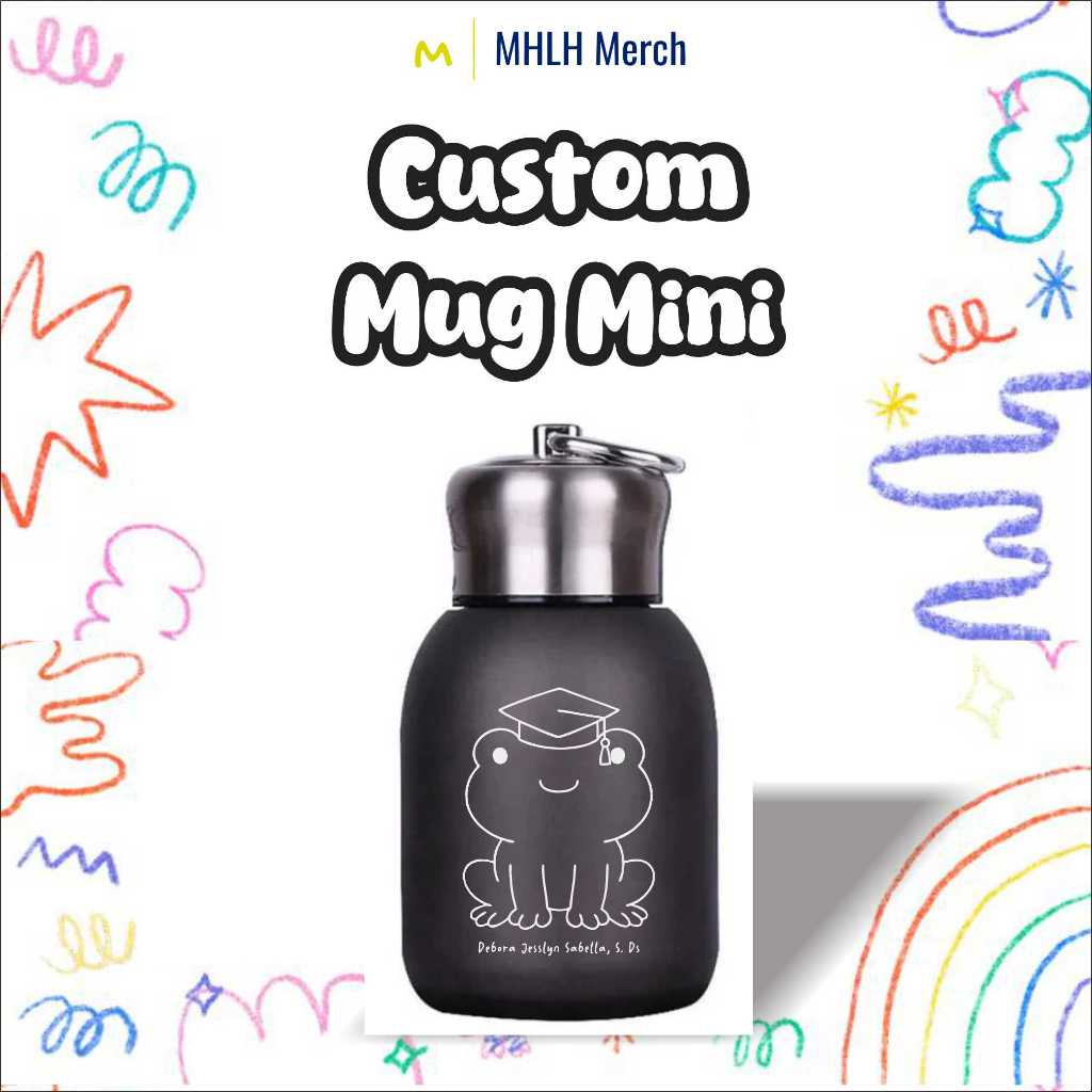| TERMURAH BISA SATUAN | Mug Mini Stainless Custom Laser Grafir/Print Grafir Nama/Logo/Karakter Souv