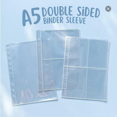 [DZ] 10pcs A5 Binder Sleeve 4 Pocket Desain Bolak-Balik Double Sisi/Two Sided Sleeve Binder A5