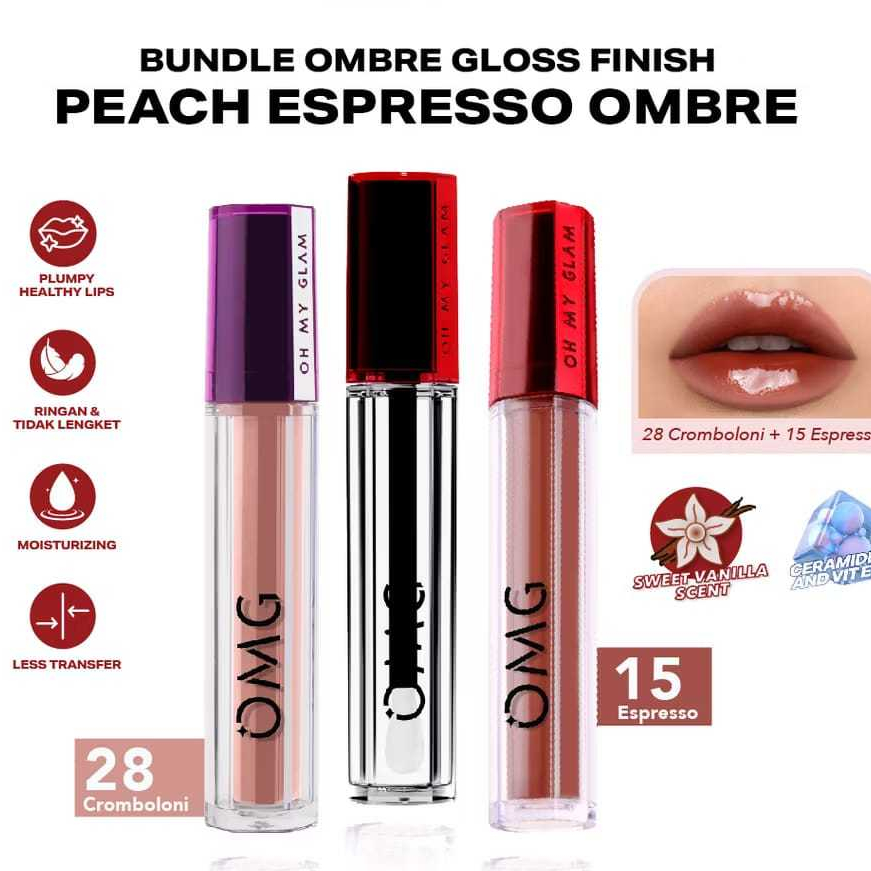 OMG Paket Ombre Lips Lipcream Oh My Glam Matte Kis Lipcream