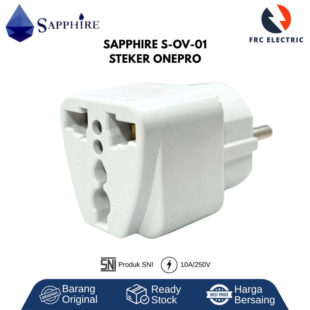 Steker Onepro - Steker Serbaguna - Over Steker Universal Colok Kaki 3 - Adaptor Kaki 3 ke Kaki 2 - C