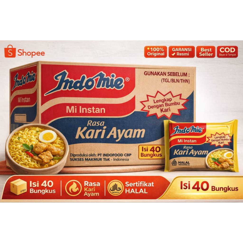 Indomie 1 Dus ( Rebus Kari, Soto )