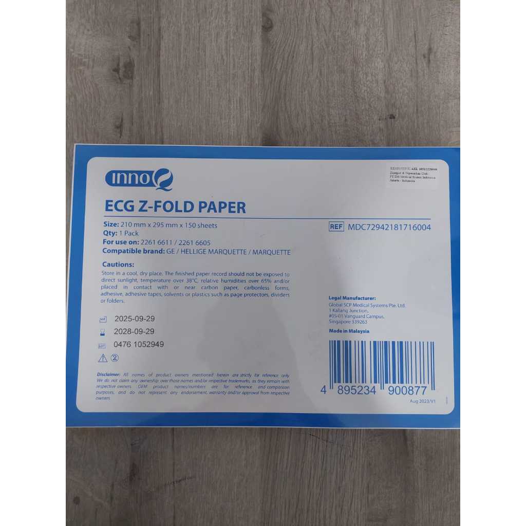 INNOQ Kertas EKG/ECG Z-Fold Paper 210mm x 295mm x150sh