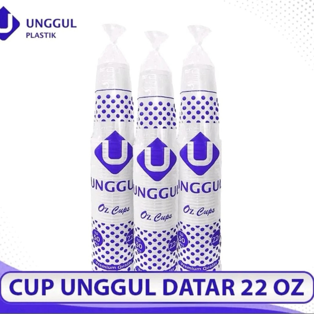 Cup 22 oz 22oz unggul cup datar es teh jumbo unggul