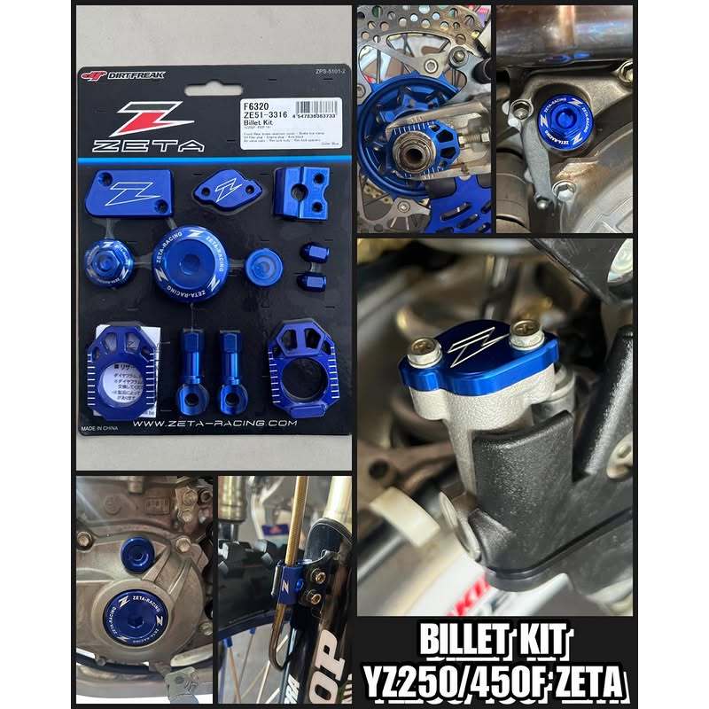 Zeta Billet Kit Blue Yamaha YZ250F YZ450F Original - Paket Aksesoris CNC Premium Motor Trail