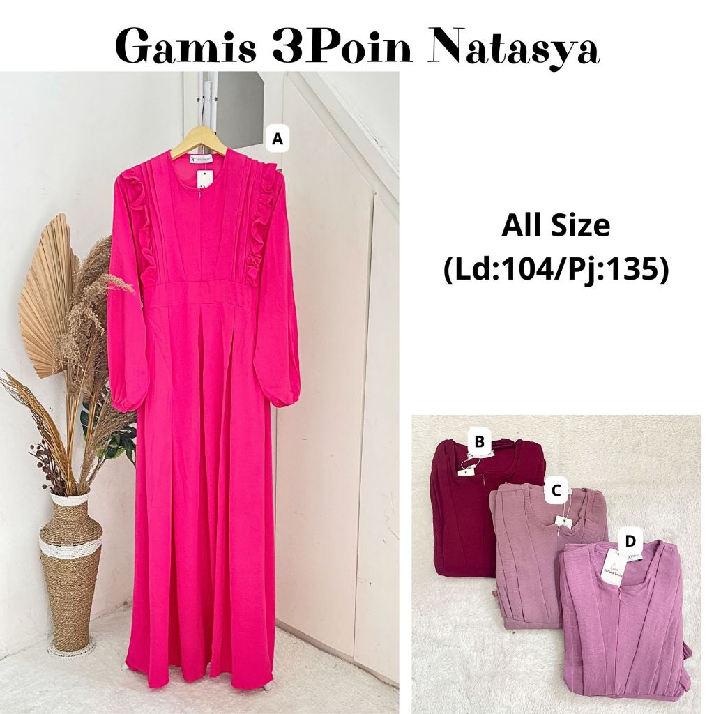 GAMIS NATASYA DEWASA 3 POINT ORIGINAL CRINGKEL