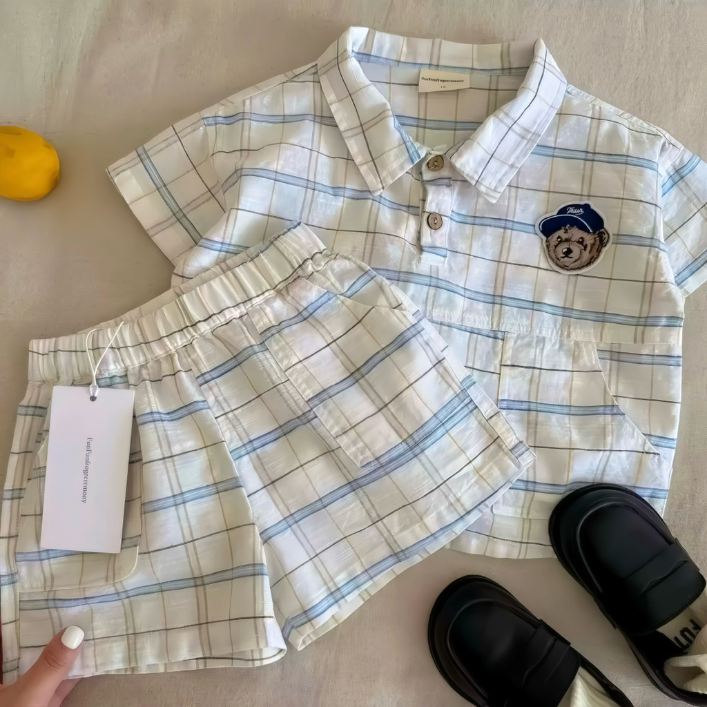 NOLA BEAR SET - SETELAN ANAK LAKI LAKI LINEN