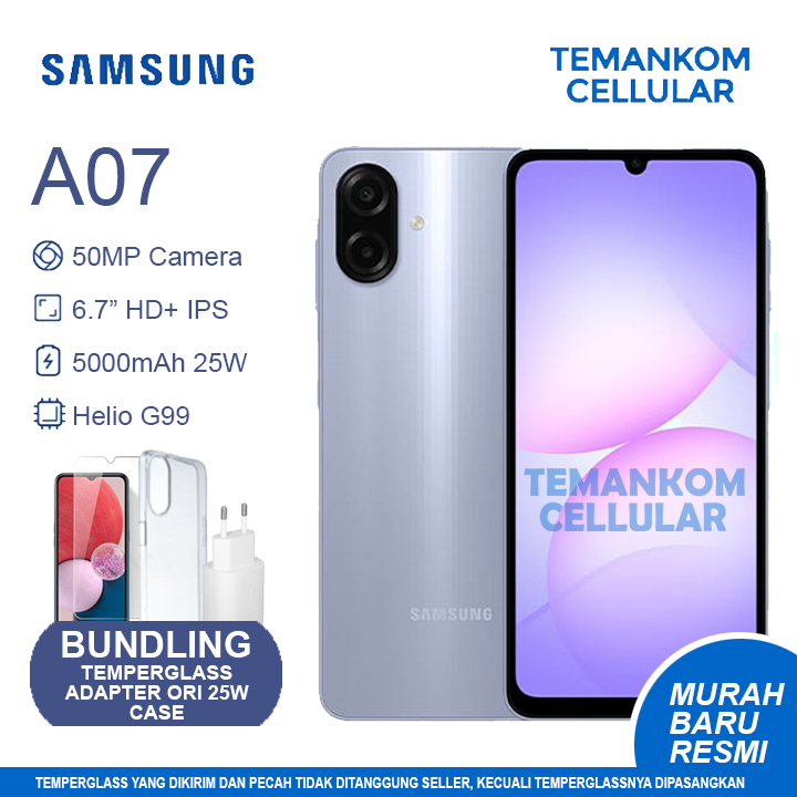 Samsung A07 8GB RAM Baru Murah 4+4 Extend ram 4/128 4GB 128GB Garansi RESMI SEIN
