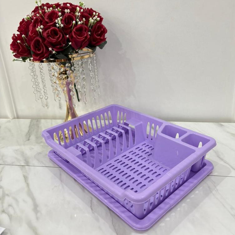 Rak Piring Lovenia - Rak Dapur Tatakan Piring Basah - Dish Rack dengan Nampan / Rak Cuci Piring