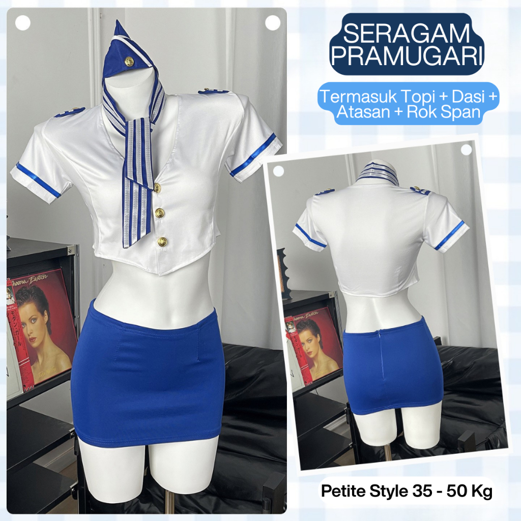 WINGALERY Lingerie Cosplay Costum Pramugari Wanita Import 3035
