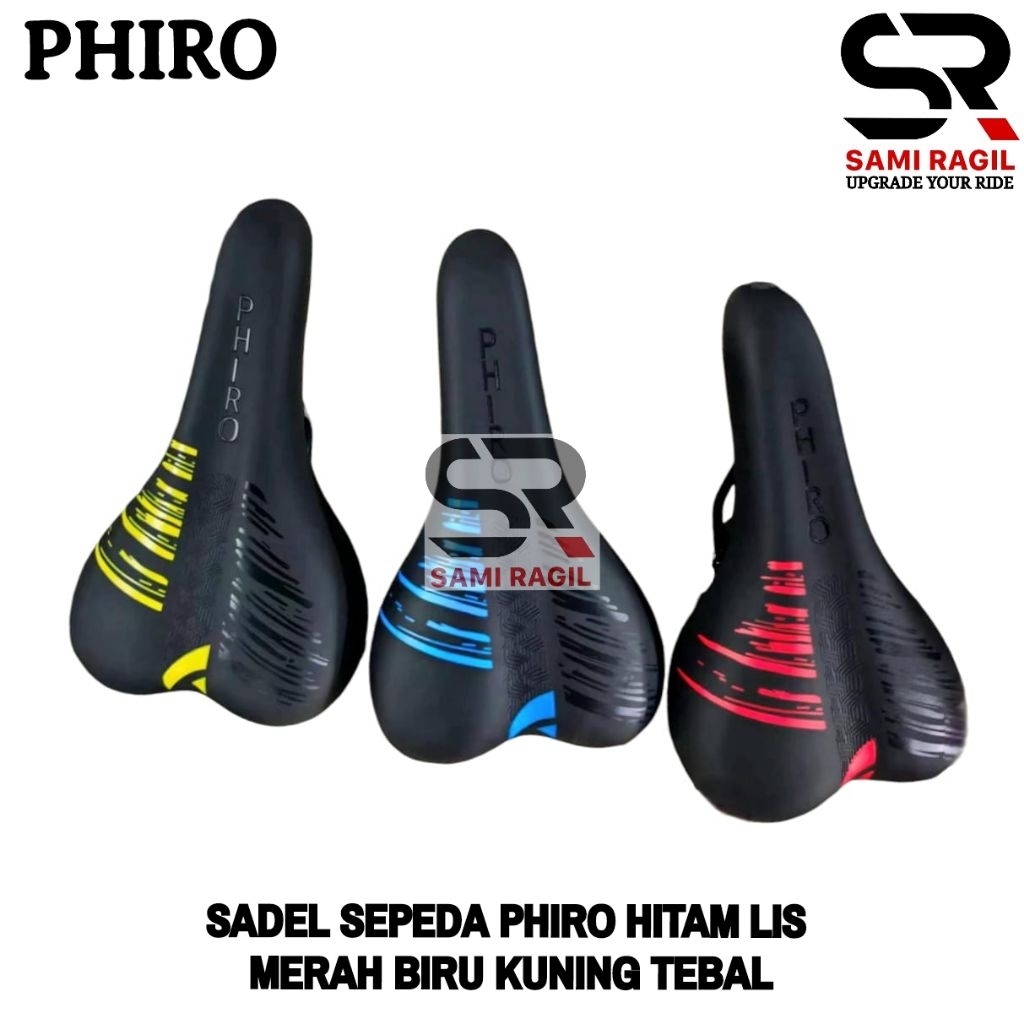 SADEL SEPEDA PHIRO MTB HITAM LIS MERAH BIRU KUNING TEBAL SADDLE JOK SEDEL MTB SELI LIPAT FIXIE BALAP