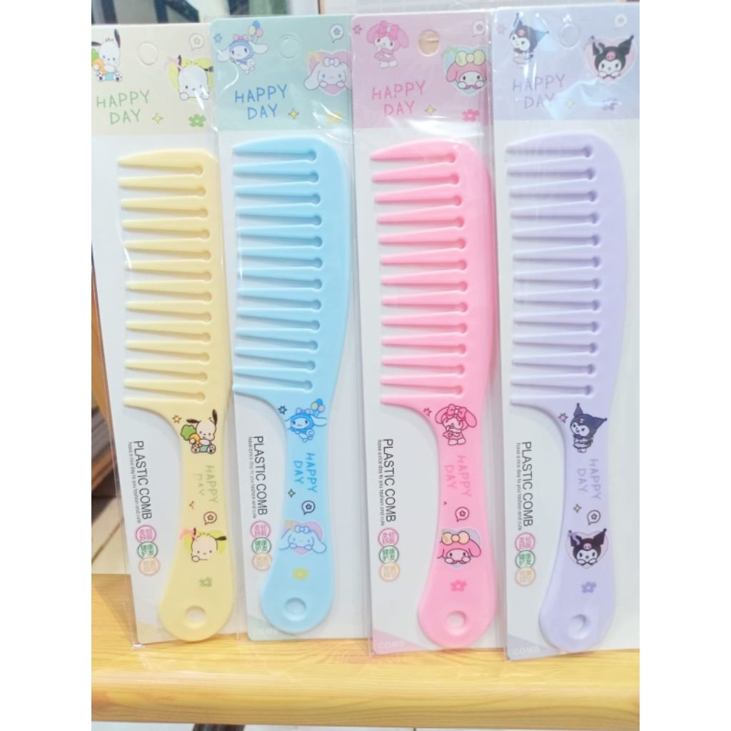 2 PCS SISIR MIX 2 MODEL JARANG DAN RAPAT ANTU KUSUT GAGANG PANJANG MOTIF UNTUK DEWASA DAN ANAK-ANAK 