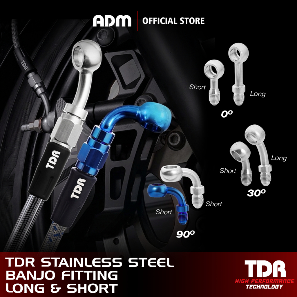 Banjo Selang Rem TDR Stainless Steel Banjo Fitting Long & Short (Lurus / Bengkok)