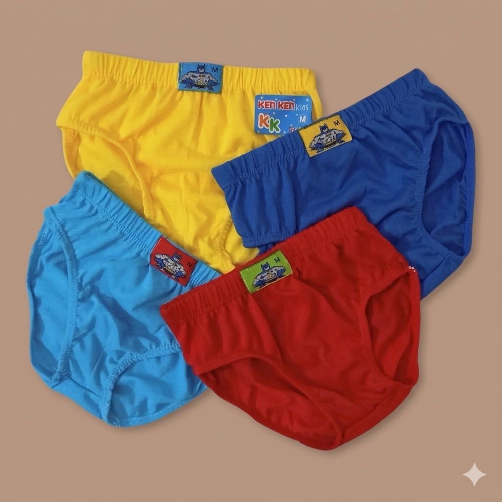OBRAL 3,6,12 pcs | CD Celana Dalam anak Laki Laki warna Polos KK 505 / Dalaman Anak Cowok Balita kar