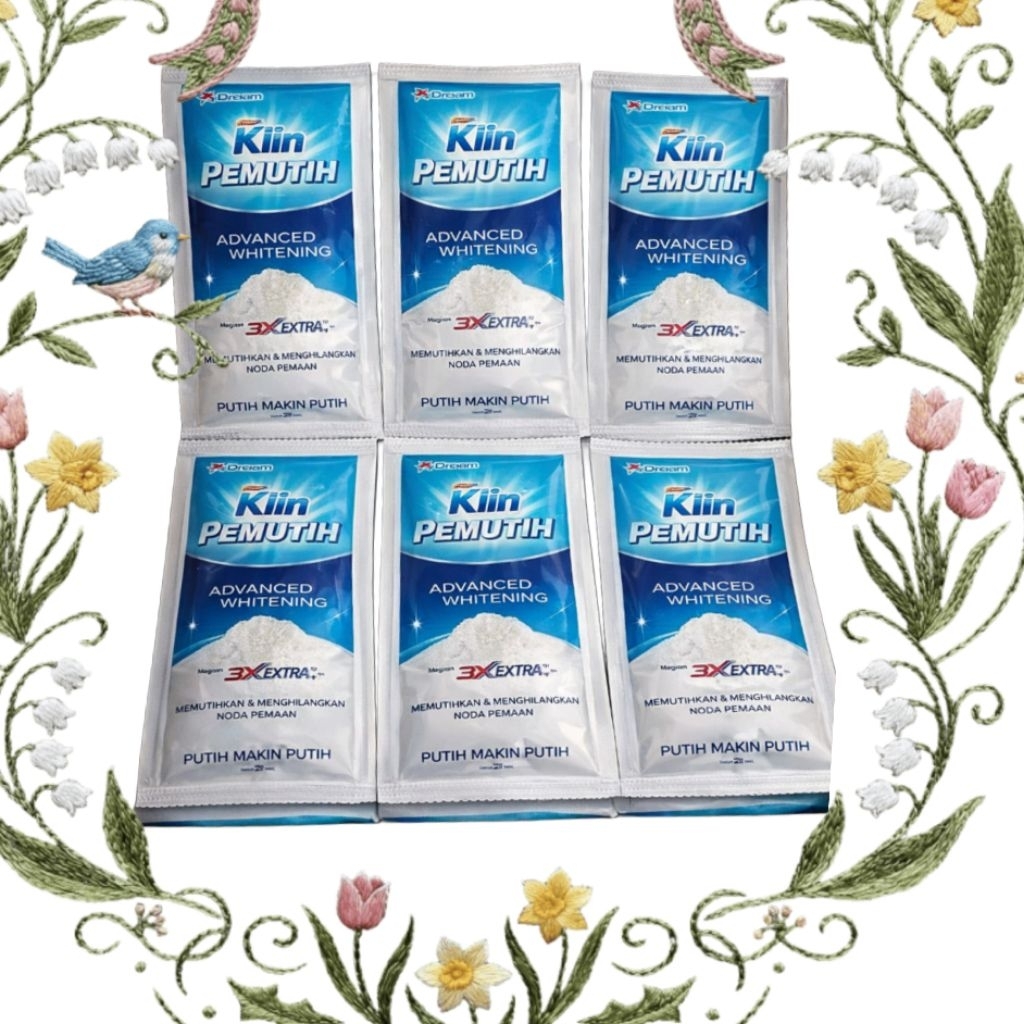 Soklin Pemutih Pakaian 1 Renceng 6 Sachet MEMUTIHKAN PAKAIAN