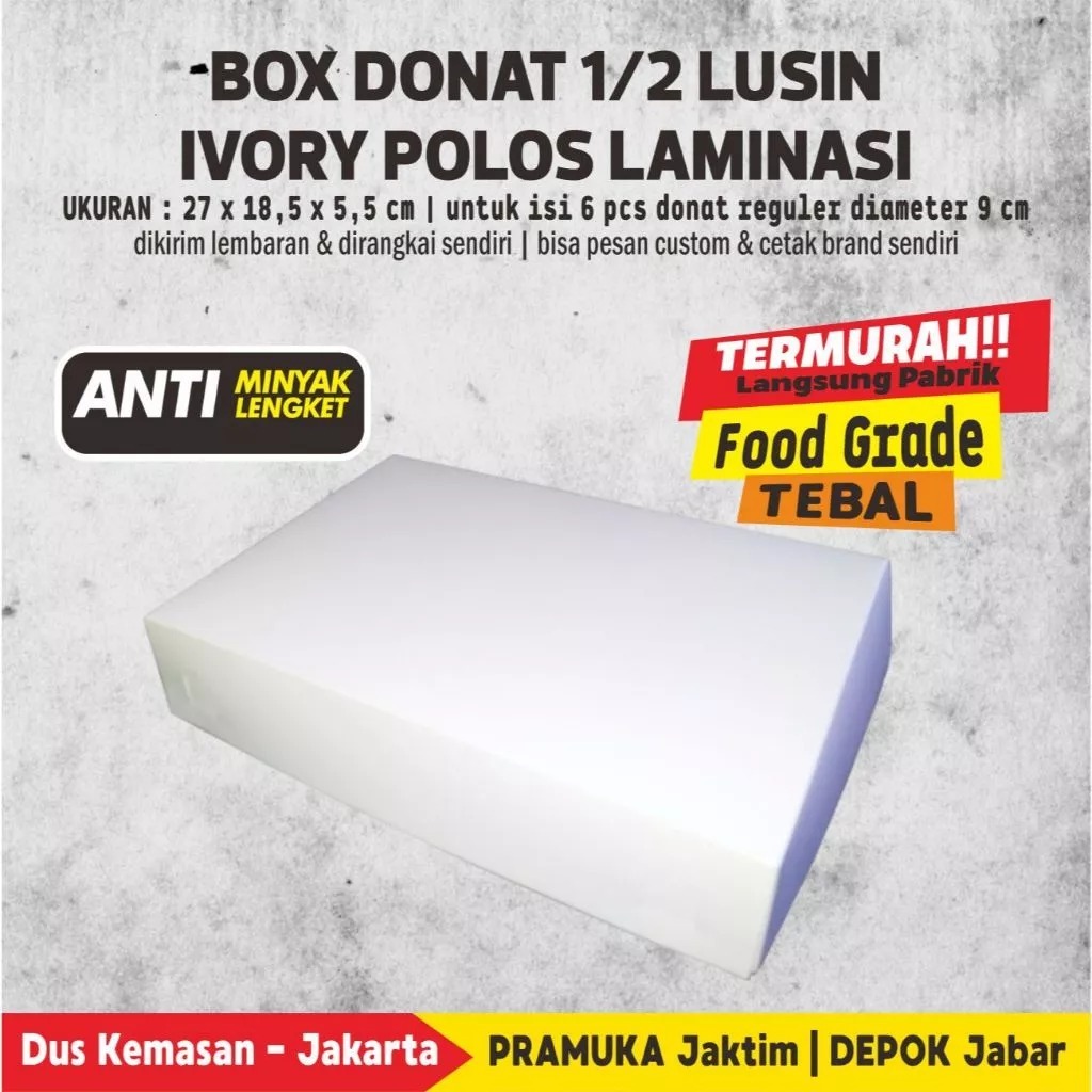 Box Donat Isi 6 / Box Donat Isi 6 POLOS LAMINASI