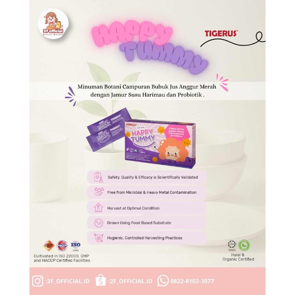 [PRE ORDER] TIGERUS HAPPY TUMMY / JAMUR SUSU HARIMAU DAN PROBIOTIC / ORIGINAL FIRSTHAND MALAYSIA