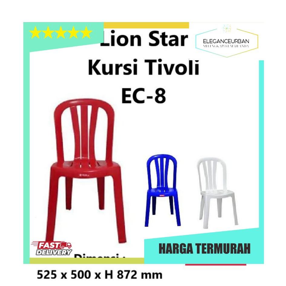 KHUSUS INSTAN Lionstar Lion Star Kursi Trivoli Tinggi Sandaran Plastik EC-8